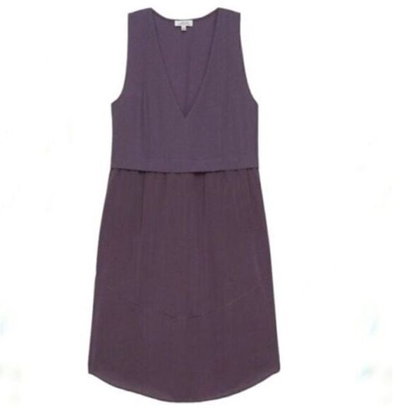 Wilfred Silk Vignette Dress Lilac Purple Sleeveless Women's 00 Mini V-Neck - Picture 2 of 10